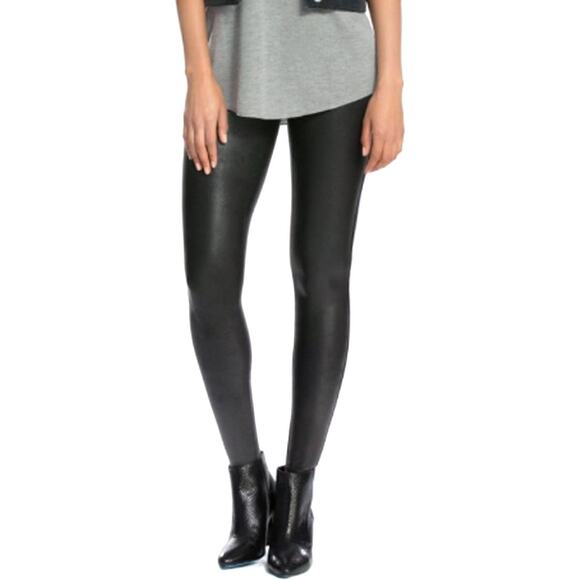 SPANX Women's Faux Leather Leggings 2437, Black, M - Picture 3 of 8
